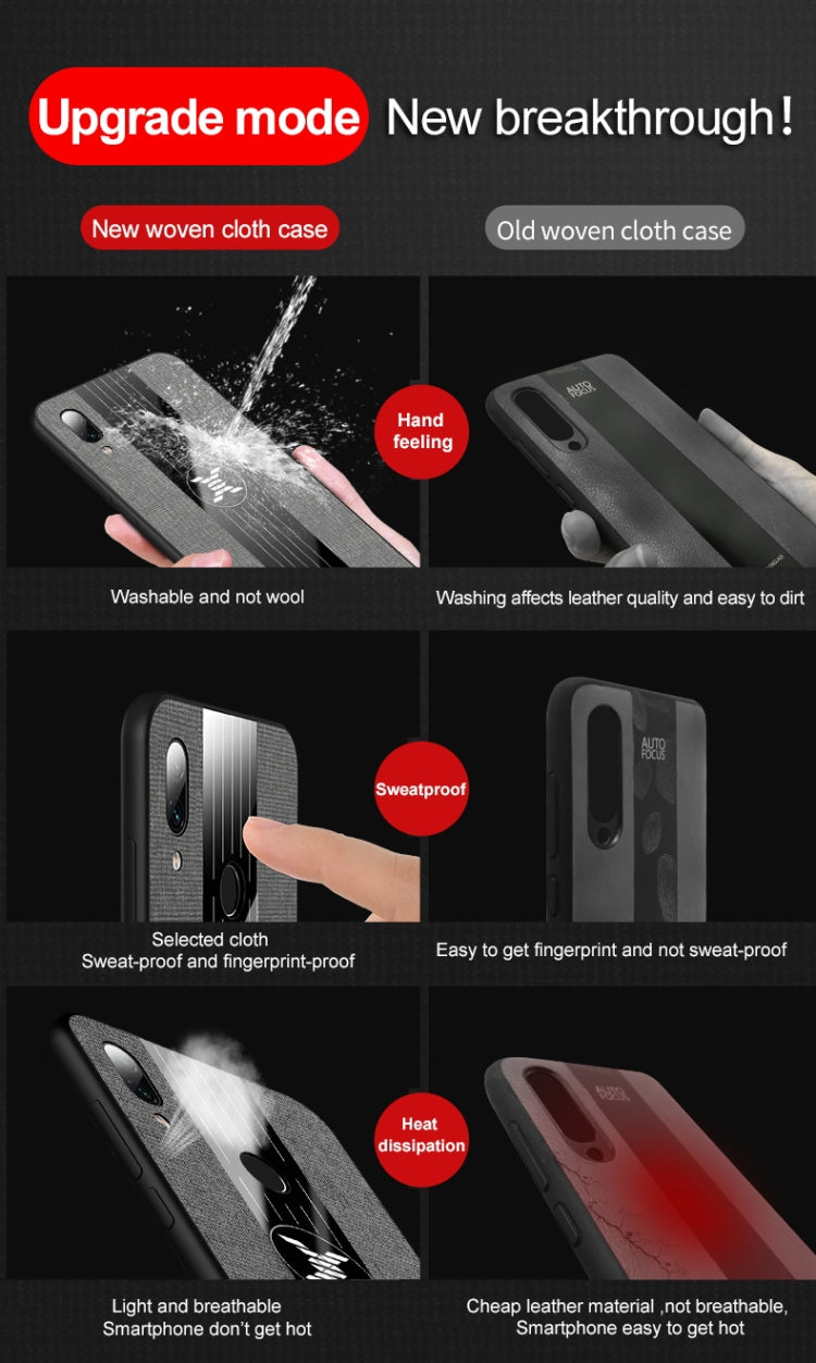 XINLI Stitching Cloth Textue Shockproof TPU Protective Case with Ring Holder, For Xiaomi Redmi 7, For Xiaomi Mi 9T / Redmi K20, For Xiaomi Redmi Note 5, For Xiaomi Redmi Note 7
