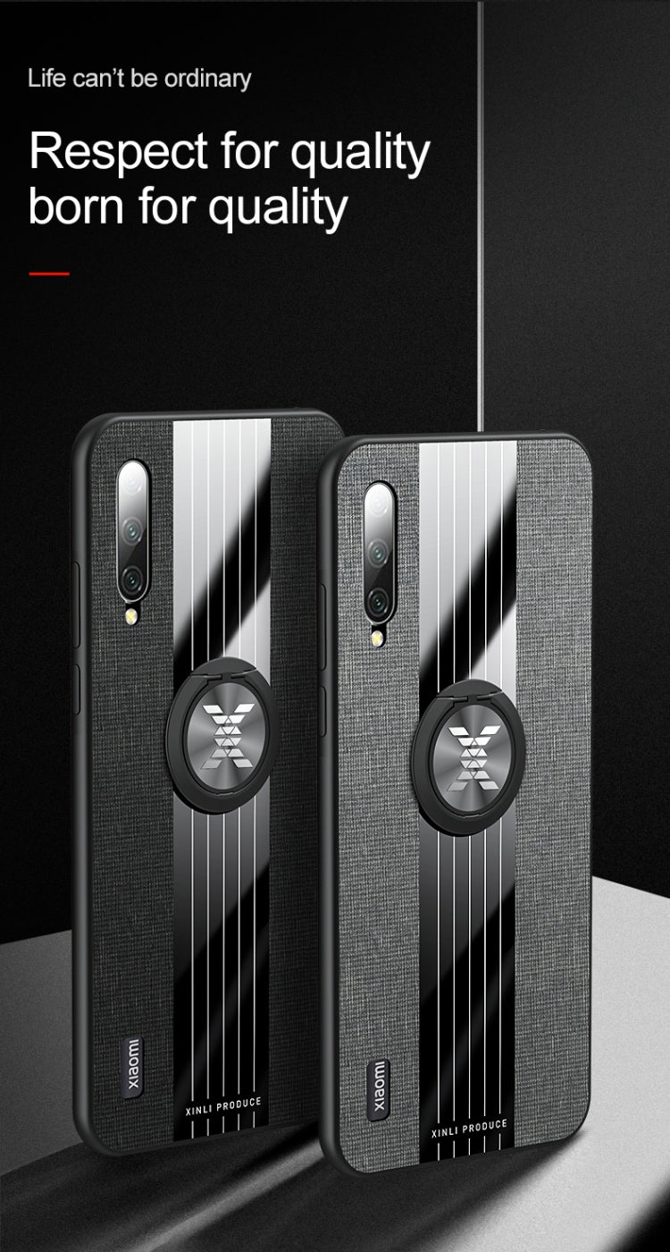 XINLI Stitching Cloth Textue Shockproof TPU Protective Case with Ring Holder, For Xiaomi Mi CC9e, For Xiaomi Mi 8 Lite