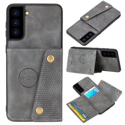 Double Buckle PU + TPU Shockproof Magnetic Protective Case with Card Slot & Holder, For Samsung Galaxy S21 5G, For Samsung Galaxy S21+ 5G, For Samsung Galaxy S21 Ultra 5G