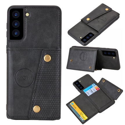 Double Buckle PU + TPU Shockproof Magnetic Protective Case with Card Slot & Holder, For Samsung Galaxy S21 5G, For Samsung Galaxy S21+ 5G, For Samsung Galaxy S21 Ultra 5G, For Huawei Y9a