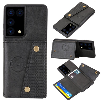 Double Buckle PU + TPU Shockproof Magnetic Protective Case with Card Slot & Holder, For Samsung Galaxy S21 5G, For Samsung Galaxy S21+ 5G, For Samsung Galaxy S21 Ultra 5G