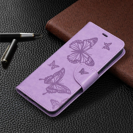 Embossing Two Butterflies Pattern Horizontal Flip PU Leather Case with Holder & Card Slot & Wallet & Lanyard, For Samsung Galaxy A02s (EU Version)