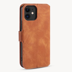 DG.MING Retro Oil Side Horizontal Flip Case with Holder & Card Slots & Wallet, For iPhone 12 mini, For iPhone 12 / 12 Pro, For iPhone 12 Pro Max