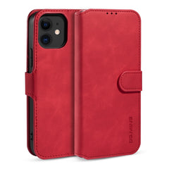 DG.MING Retro Oil Side Horizontal Flip Case with Holder & Card Slots & Wallet, For iPhone 12 mini, For iPhone 12 / 12 Pro, For iPhone 12 Pro Max