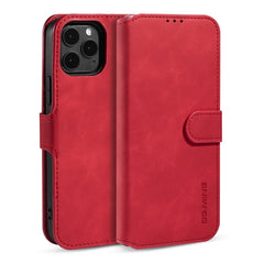 DG.MING Retro Oil Side Horizontal Flip Case with Holder & Card Slots & Wallet, For iPhone 12 mini, For iPhone 12 / 12 Pro, For iPhone 12 Pro Max