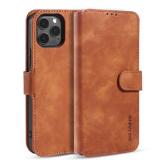 DG.MING Retro Oil Side Horizontal Flip Case with Holder & Card Slots & Wallet, For iPhone 12 mini, For iPhone 12 / 12 Pro, For iPhone 12 Pro Max