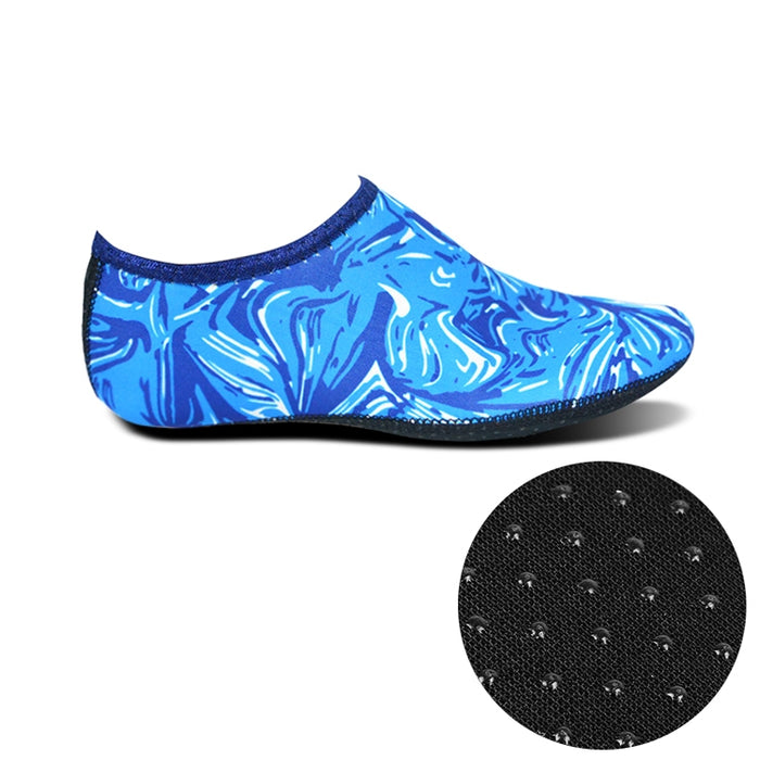 Non-slip Plastic Grain Texture Thick Cloth Sole Printing Diving Shoes and Socks, One Pair, XXXS, XXS, XS, S