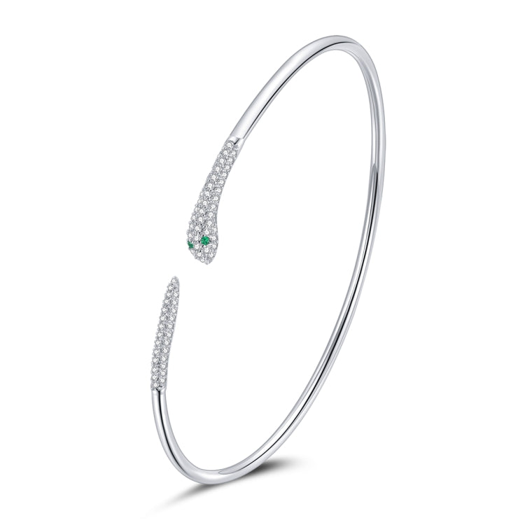 S925 Sterling Silver Snake Open Bracelet  Women Jewelry