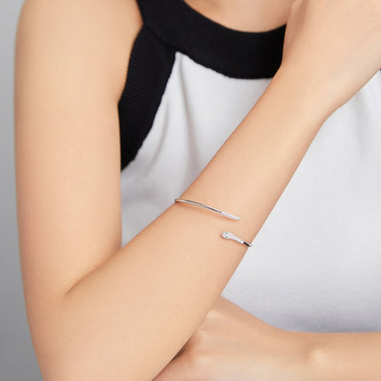 S925 Sterling Silver Snake Open Bracelet  Women Jewelry