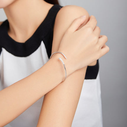 S925 Sterling Silver Snake Open Bracelet  Women Jewelry