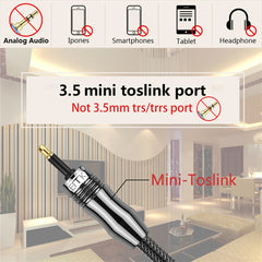 EMK OD1.0mm 3.5mm Digital Sound Toslink to Mini Toslink Digital Optical Audio Cable, 1m, 1.5m, 2m, 3m, 5m