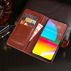 idewei Crazy Horse Texture Horizontal Flip Leather Case with Holder & Card Slots & Wallet, For HTC Desire 21 Pro 5G, For Motorola Moto One 5G Ace, For OPPO A55