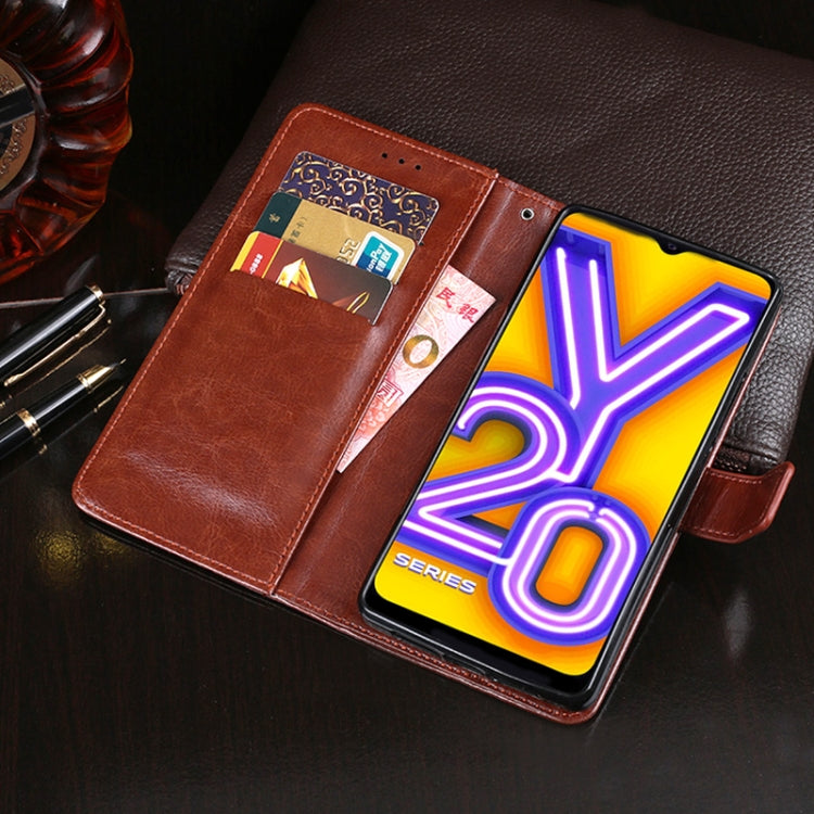 idewei Crazy Horse Texture Horizontal Flip Leather Case with Holder & Card Slots & Wallet, For vivo Y20A