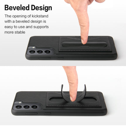 Fierre Shann Full Coverage Protective Leather Case with Holder & Card Slot, For Samsung Galaxy S21 5G, For Samsung Galaxy S21+ 5G, For Samsung Galaxy S21 Ultra 5G