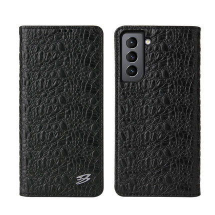 Fierre Shann Crocodile Texture Magnetic Horizontal Flip Genuine Leather Case with Holder & Card Slot, For Samsung Galaxy S21 5G, For Samsung Galaxy S21+ 5G, For Samsung Galaxy S21 Ultra 5G
