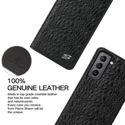 Fierre Shann Crocodile Texture Magnetic Horizontal Flip Genuine Leather Case with Holder & Card Slot, For Samsung Galaxy S21 5G, For Samsung Galaxy S21+ 5G, For Samsung Galaxy S21 Ultra 5G