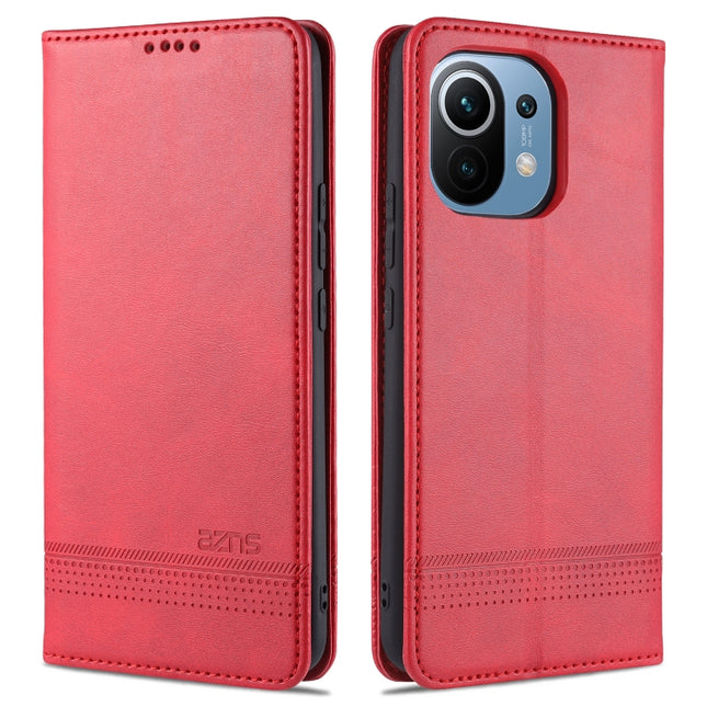 AZNS Magnetic Calf Texture Horizontal Flip Leather Case with Card Slots & Holder & Wallet, For Xiaomi Mi 11