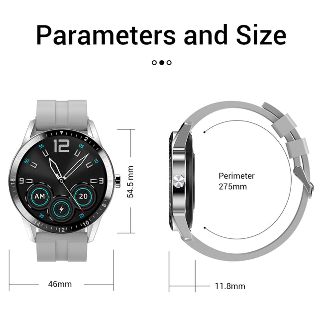 G20 1.3 inc IPS Color Screen IP67 Waterproof Smart Watch, Support Blood Oxygen Monitoring / Sleep Monitoring / Heart Rate Monitoring, Style: Silicone Strap