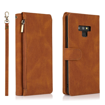 Skin-feel Crazy Horse Texture Zipper Wallet Bag Horizontal Flip Leather Case with Holder & Card Slots & Wallet & Lanyard, For Samsung Galaxy Note9, For Samsung Galaxy Note10, For Samsung Galaxy Note10+, For Samsung Galaxy Note20