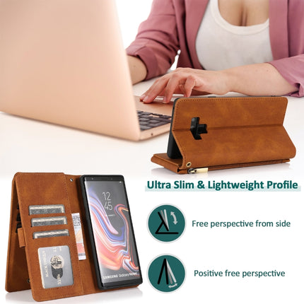 Skin-feel Crazy Horse Texture Zipper Wallet Bag Horizontal Flip Leather Case with Holder & Card Slots & Wallet & Lanyard, For Samsung Galaxy Note9, For Samsung Galaxy Note10, For Samsung Galaxy Note10+, For Samsung Galaxy Note20