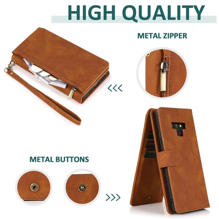 Skin-feel Crazy Horse Texture Zipper Wallet Bag Horizontal Flip Leather Case with Holder & Card Slots & Wallet & Lanyard, For Samsung Galaxy Note9, For Samsung Galaxy Note10, For Samsung Galaxy Note10+, For Samsung Galaxy Note20