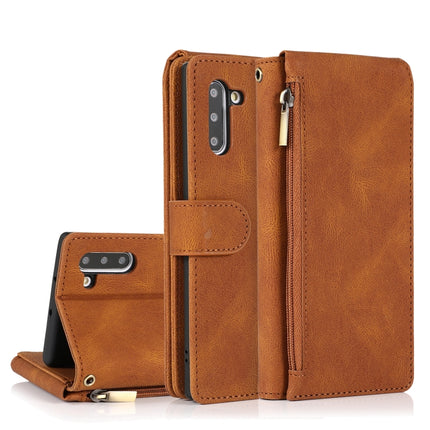 Skin-feel Crazy Horse Texture Zipper Wallet Bag Horizontal Flip Leather Case with Holder & Card Slots & Wallet & Lanyard, For Samsung Galaxy Note9, For Samsung Galaxy Note10, For Samsung Galaxy Note10+, For Samsung Galaxy Note20