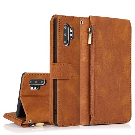 Skin-feel Crazy Horse Texture Zipper Wallet Bag Horizontal Flip Leather Case with Holder & Card Slots & Wallet & Lanyard, For Samsung Galaxy Note9, For Samsung Galaxy Note10, For Samsung Galaxy Note10+, For Samsung Galaxy Note20