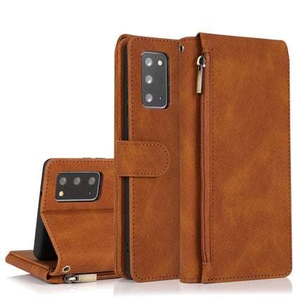 Skin-feel Crazy Horse Texture Zipper Wallet Bag Horizontal Flip Leather Case with Holder & Card Slots & Wallet & Lanyard, For Samsung Galaxy Note9, For Samsung Galaxy Note10, For Samsung Galaxy Note10+, For Samsung Galaxy Note20