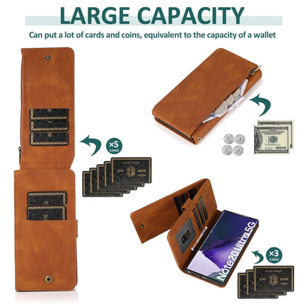 Skin-feel Crazy Horse Texture Zipper Wallet Bag Horizontal Flip Leather Case with Holder & Card Slots & Wallet & Lanyard, For Samsung Galaxy Note20 Ultra, For Samsung Galaxy S9, For Samsung Galaxy S9+, For Samsung Galaxy S10