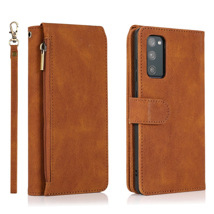 Skin-feel Crazy Horse Texture Zipper Wallet Bag Horizontal Flip Leather Case with Holder & Card Slots & Wallet & Lanyard, For Samsung Galaxy S20 FE 5G, For Samsung Galaxy S21+ 5G, For Samsung Galaxy S21 Ultra 5G