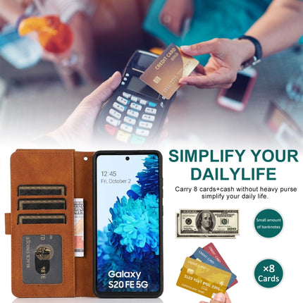 Skin-feel Crazy Horse Texture Zipper Wallet Bag Horizontal Flip Leather Case with Holder & Card Slots & Wallet & Lanyard, For Samsung Galaxy S20 FE 5G, For Samsung Galaxy S21+ 5G, For Samsung Galaxy S21 Ultra 5G