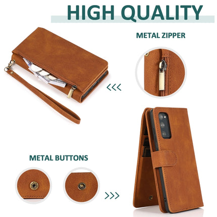 Skin-feel Crazy Horse Texture Zipper Wallet Bag Horizontal Flip Leather Case with Holder & Card Slots & Wallet & Lanyard, For Samsung Galaxy S20 FE 5G, For Samsung Galaxy S21+ 5G, For Samsung Galaxy S21 Ultra 5G