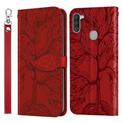 Life of Tree Embossing Pattern Horizontal Flip Leather Case with Holder & Card Slot & Wallet & Photo Frame & Lanyard, For Samsung Galaxy A11 (US Version), For Samsung Galaxy A11 (EU Version), For Samsung Galaxy A12, For Samsung Galaxy A21