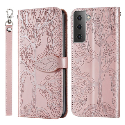 Life of Tree Embossing Pattern Horizontal Flip Leather Case with Holder & Card Slot & Wallet & Photo Frame & Lanyard, For Samsung Galaxy S21+ 5G, For Samsung Galaxy S21 Ultra 5G