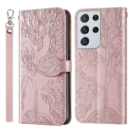 Life of Tree Embossing Pattern Horizontal Flip Leather Case with Holder & Card Slot & Wallet & Photo Frame & Lanyard, For Samsung Galaxy S21+ 5G, For Samsung Galaxy S21 Ultra 5G