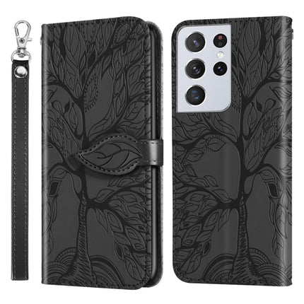 Life of Tree Embossing Pattern Horizontal Flip Leather Case with Holder & Card Slot & Wallet & Photo Frame & Lanyard, For Samsung Galaxy S21+ 5G, For Samsung Galaxy S21 Ultra 5G