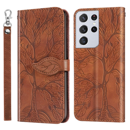 Life of Tree Embossing Pattern Horizontal Flip Leather Case with Holder & Card Slot & Wallet & Photo Frame & Lanyard, For Samsung Galaxy S21+ 5G, For Samsung Galaxy S21 Ultra 5G