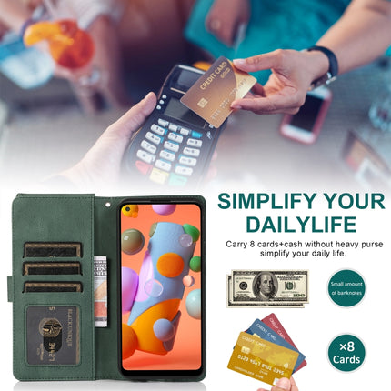 Skin-feel Crazy Horse Texture Zipper Wallet Bag Horizontal Flip Leather Case with Holder & Card Slots & Wallet & Lanyard, For Samsung Galaxy A11, For Samsung Galaxy A12, For Samsung Galaxy A20 / A30, For Samsung Galaxy A21