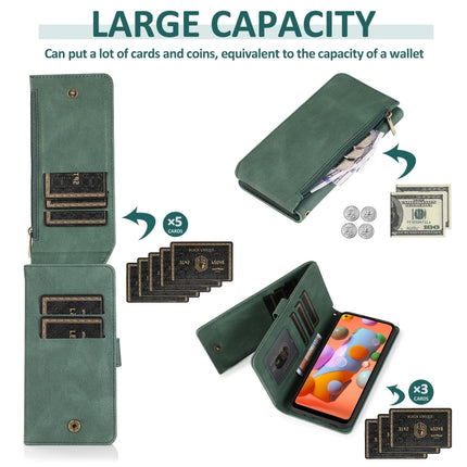 Skin-feel Crazy Horse Texture Zipper Wallet Bag Horizontal Flip Leather Case with Holder & Card Slots & Wallet & Lanyard, For Samsung Galaxy A11, For Samsung Galaxy A12, For Samsung Galaxy A20 / A30, For Samsung Galaxy A21