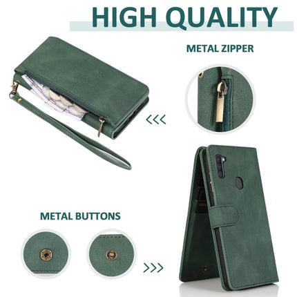 Skin-feel Crazy Horse Texture Zipper Wallet Bag Horizontal Flip Leather Case with Holder & Card Slots & Wallet & Lanyard, For Samsung Galaxy A11, For Samsung Galaxy A12, For Samsung Galaxy A20 / A30, For Samsung Galaxy A21