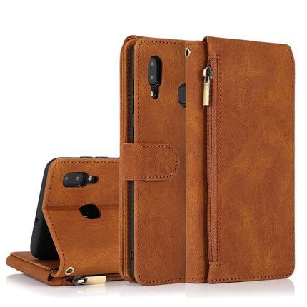 Skin-feel Crazy Horse Texture Zipper Wallet Bag Horizontal Flip Leather Case with Holder & Card Slots & Wallet & Lanyard, For Samsung Galaxy A11, For Samsung Galaxy A12, For Samsung Galaxy A20 / A30, For Samsung Galaxy A21