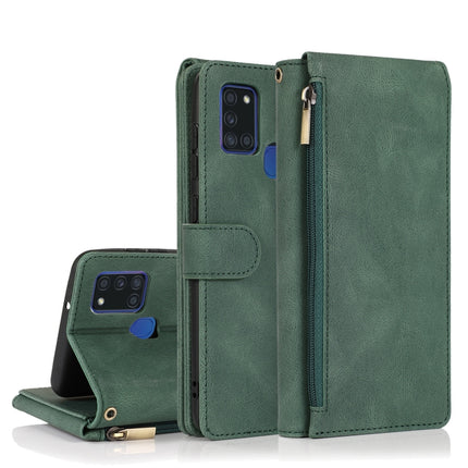 Skin-feel Crazy Horse Texture Zipper Wallet Bag Horizontal Flip Leather Case with Holder & Card Slots & Wallet & Lanyard, For Samsung Galaxy A21s, For Samsung Galaxy A31, For Samsung Galaxy A32 5G, For Samsung Galaxy A42 5G
