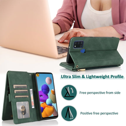 Skin-feel Crazy Horse Texture Zipper Wallet Bag Horizontal Flip Leather Case with Holder & Card Slots & Wallet & Lanyard, For Samsung Galaxy A21s, For Samsung Galaxy A31, For Samsung Galaxy A32 5G, For Samsung Galaxy A42 5G