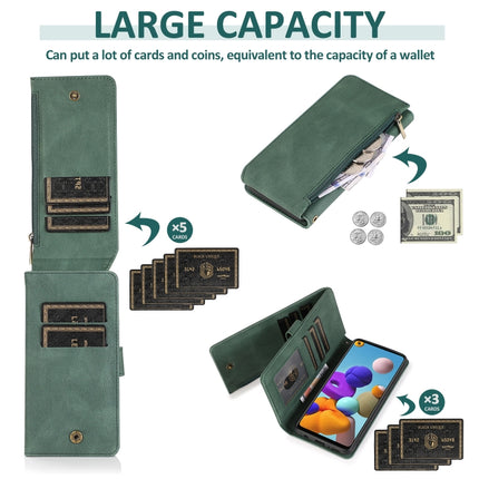 Skin-feel Crazy Horse Texture Zipper Wallet Bag Horizontal Flip Leather Case with Holder & Card Slots & Wallet & Lanyard, For Samsung Galaxy A21s, For Samsung Galaxy A31, For Samsung Galaxy A32 5G, For Samsung Galaxy A42 5G