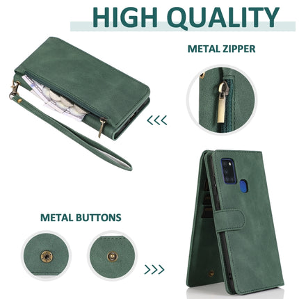 Skin-feel Crazy Horse Texture Zipper Wallet Bag Horizontal Flip Leather Case with Holder & Card Slots & Wallet & Lanyard, For Samsung Galaxy A21s, For Samsung Galaxy A31, For Samsung Galaxy A32 5G, For Samsung Galaxy A42 5G