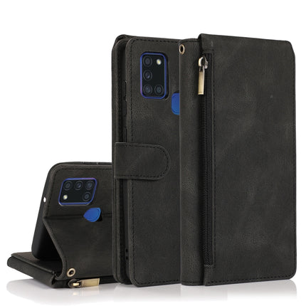 Skin-feel Crazy Horse Texture Zipper Wallet Bag Horizontal Flip Leather Case with Holder & Card Slots & Wallet & Lanyard, For Samsung Galaxy A21s, For Samsung Galaxy A31, For Samsung Galaxy A32 5G, For Samsung Galaxy A42 5G