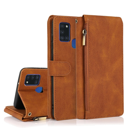 Skin-feel Crazy Horse Texture Zipper Wallet Bag Horizontal Flip Leather Case with Holder & Card Slots & Wallet & Lanyard, For Samsung Galaxy A21s, For Samsung Galaxy A31, For Samsung Galaxy A32 5G, For Samsung Galaxy A42 5G