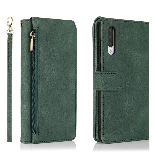 Skin-feel Crazy Horse Texture Zipper Wallet Bag Horizontal Flip Leather Case with Holder & Card Slots & Wallet & Lanyard, For Samsung Galaxy A50, For Samsung Galaxy A51, For Samsung Galaxy A51 5G, For Samsung Galaxy A52 5G