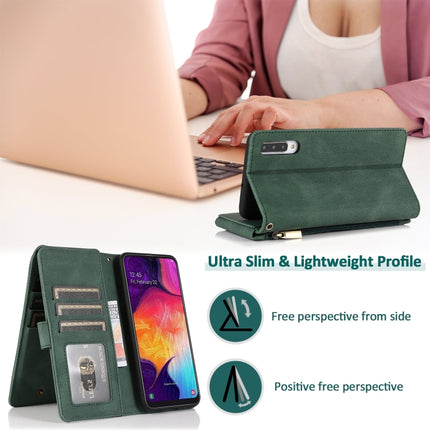 Skin-feel Crazy Horse Texture Zipper Wallet Bag Horizontal Flip Leather Case with Holder & Card Slots & Wallet & Lanyard, For Samsung Galaxy A50, For Samsung Galaxy A51, For Samsung Galaxy A51 5G, For Samsung Galaxy A52 5G