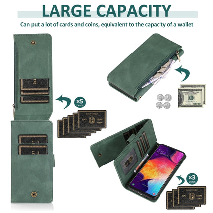 Skin-feel Crazy Horse Texture Zipper Wallet Bag Horizontal Flip Leather Case with Holder & Card Slots & Wallet & Lanyard, For Samsung Galaxy A50, For Samsung Galaxy A51, For Samsung Galaxy A51 5G, For Samsung Galaxy A52 5G